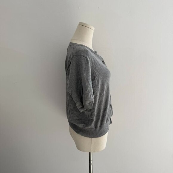 H&M Grey Short Sleeve Button  Up Cardigan| Women’s Size Medium - Picture 2 of 4